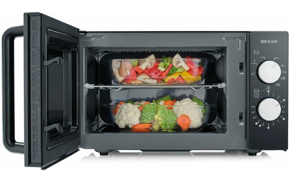 Severin Mikrowelle mit Grill MW 7762 Schwarz/Silber