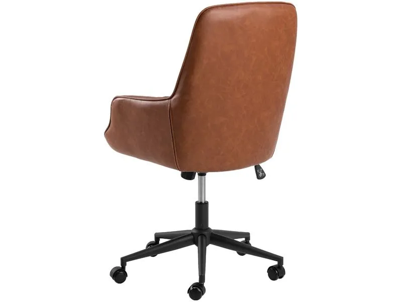 AC Design Bürostuhl Erik, mit Polsterrücken und Armlehnen, Cognac