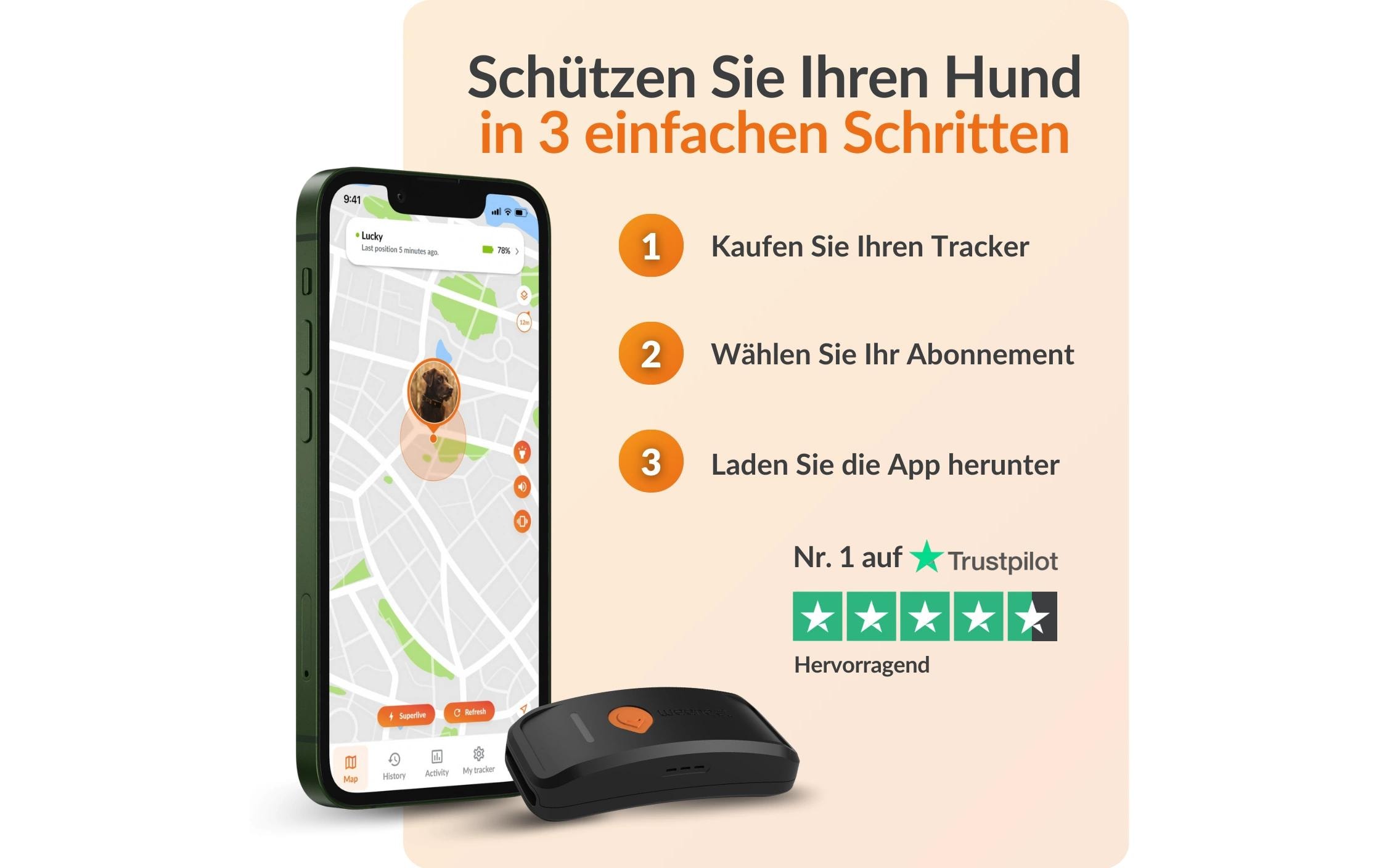 Weenect GPS-Tracker für Hunde XT ohne Halsband