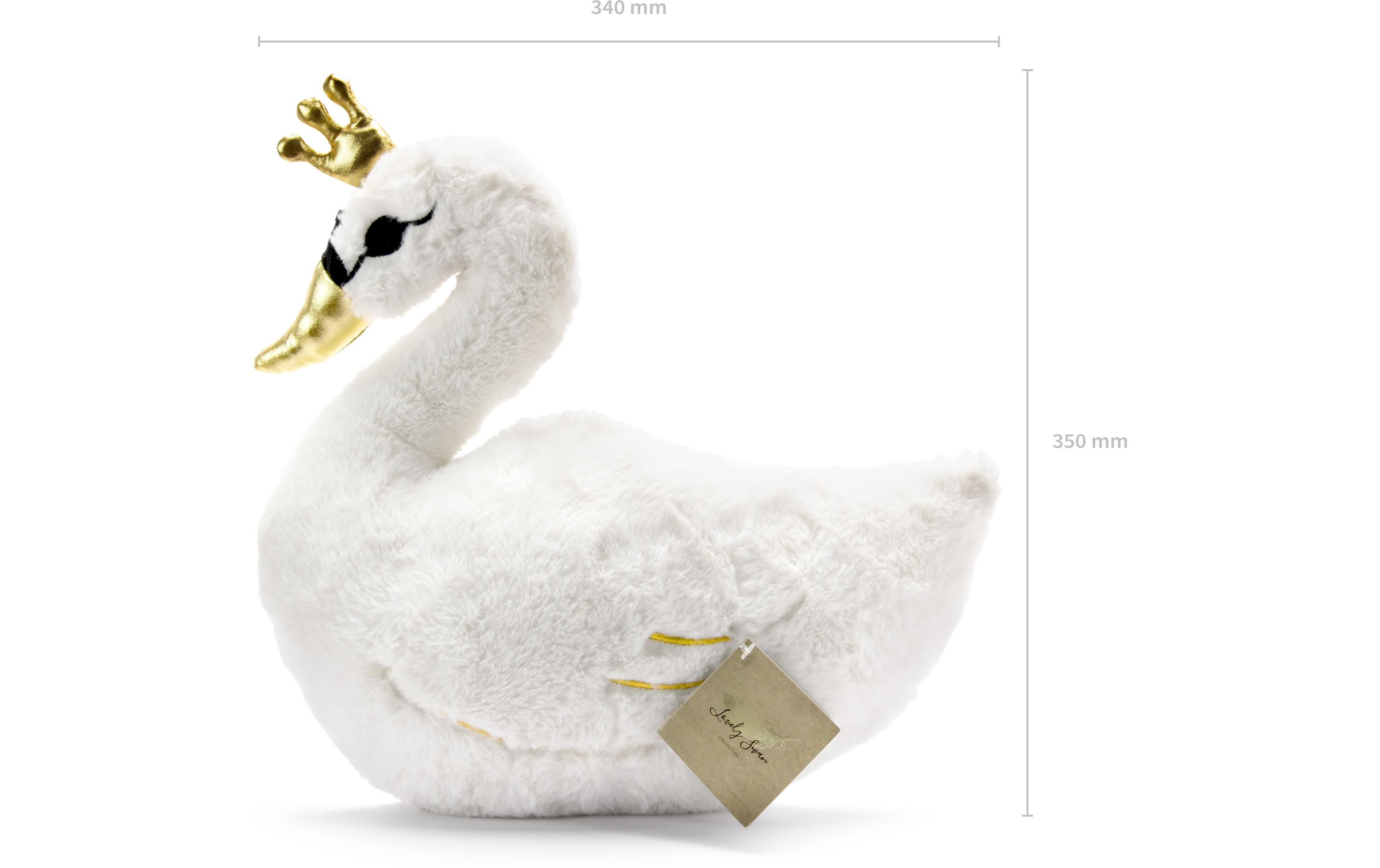 Partydeco Kissen Lovely Swan 34 x 35 cm, Crème/Gold