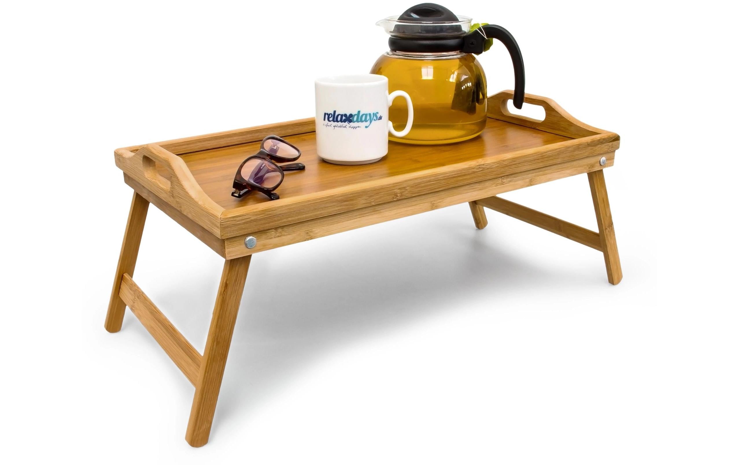 relaxdays Serviertablett Hellbraun