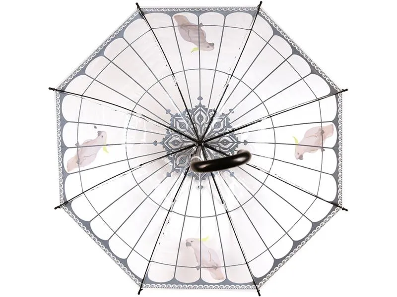 Esschert Design Schirm Vogelkäfig Rosa/Schwarz/Transparent