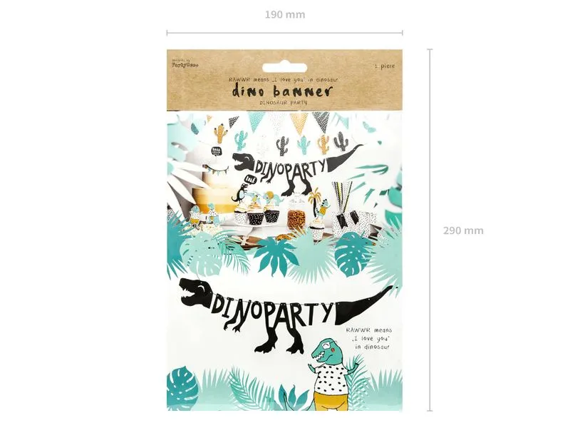 Partydeco Girlande Dinosaurier-Party Schwarz, 20 x 90 cm Partydeco Girlande Dinosaurier-Party Schwarz, 20 x 90 cm