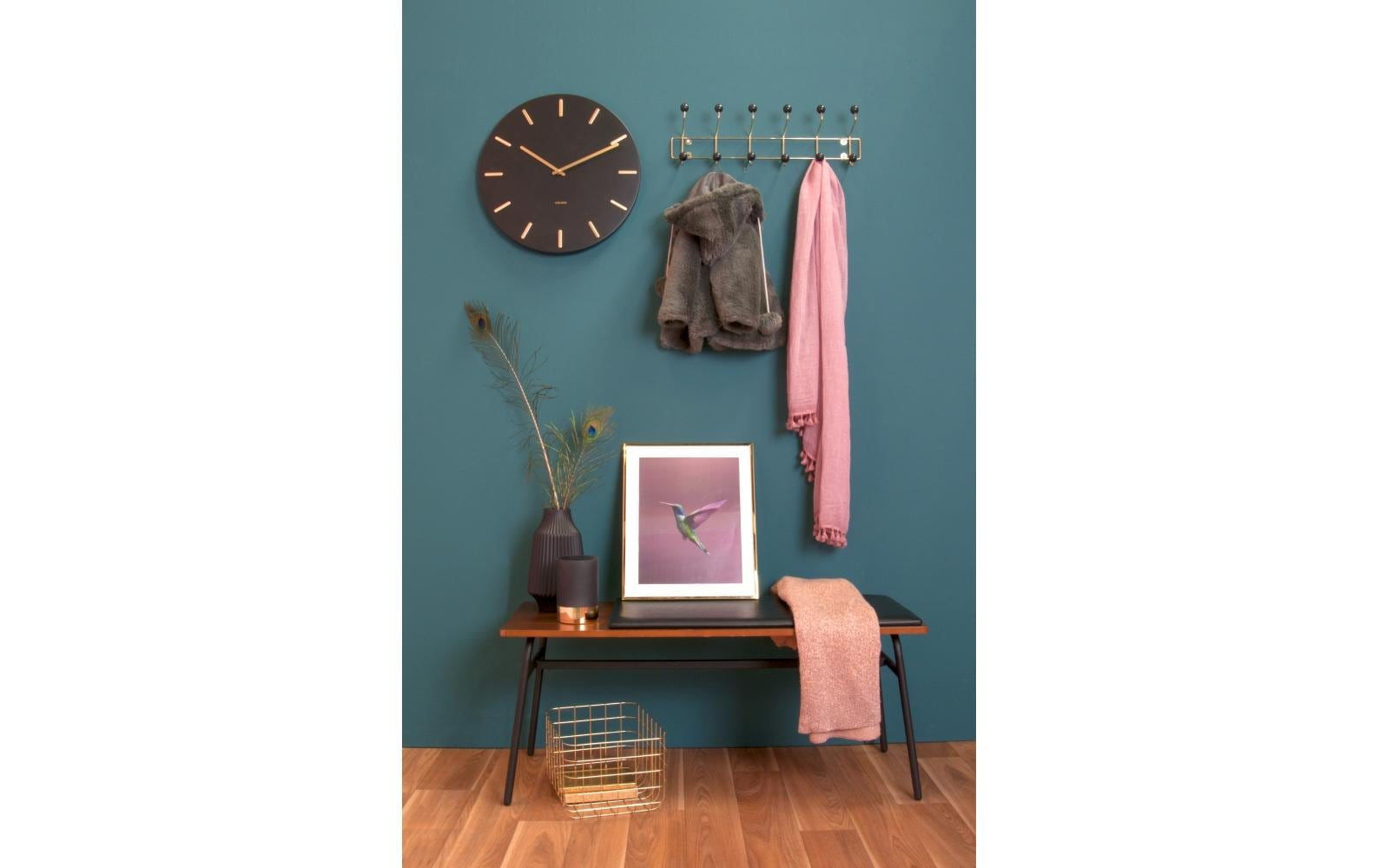 present time Wandgarderobe Saturnus 12 Haken, Schwarz/Gold