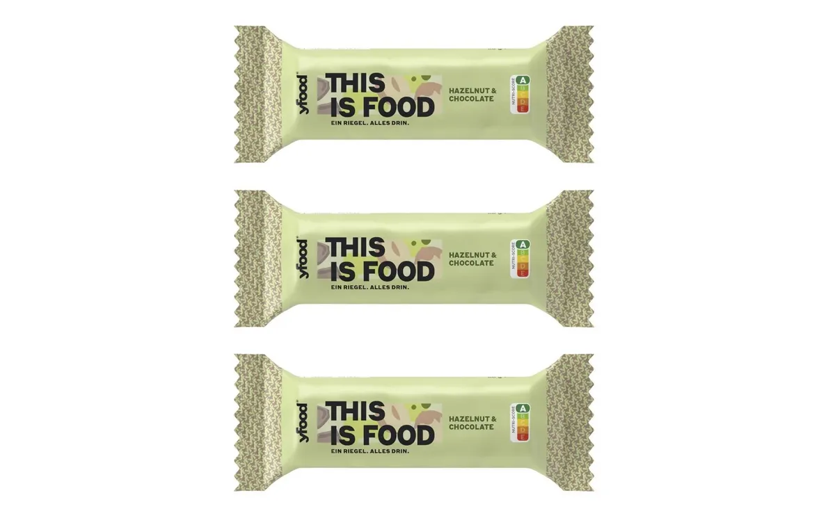 YFOOD Riegel Hazelnut and Chocolate 3 x 60 g YFOOD Riegel Hazelnut and Chocolate 3 x 60 g