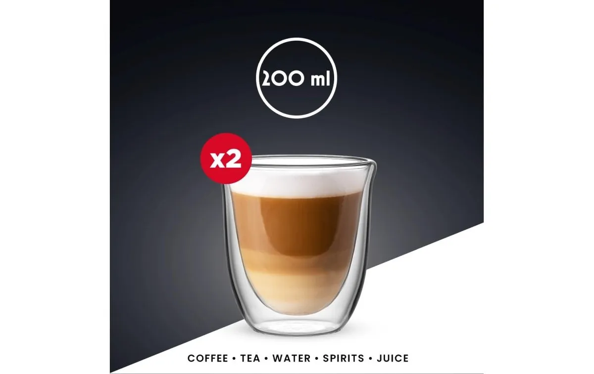 Bialetti Cappuccino Becher Firenze 200 ml, 1 Stück, Transparent