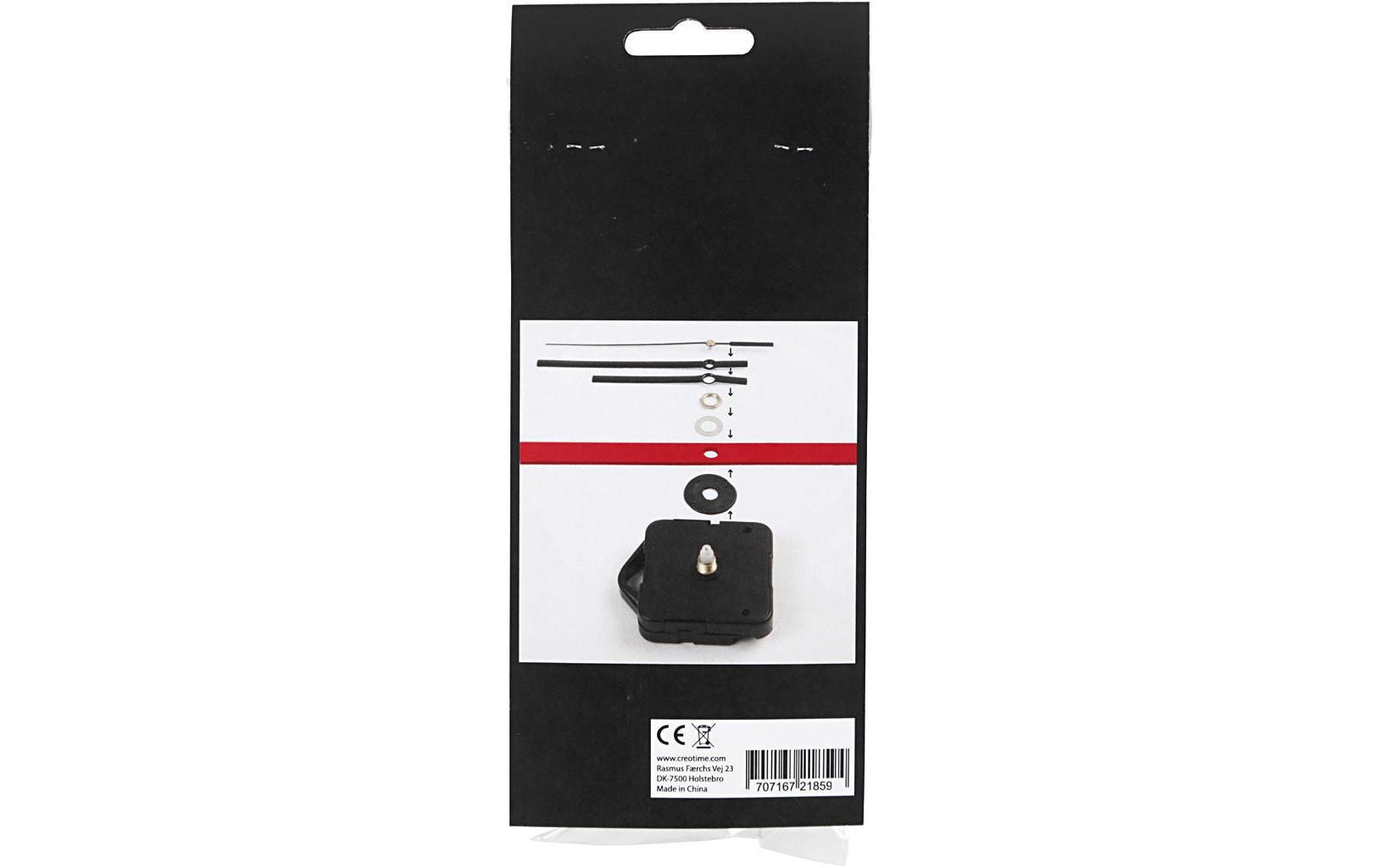 Creativ Company Mechanisches Uhrwerk Schwarz, max. Plattenstärke: 10 mm