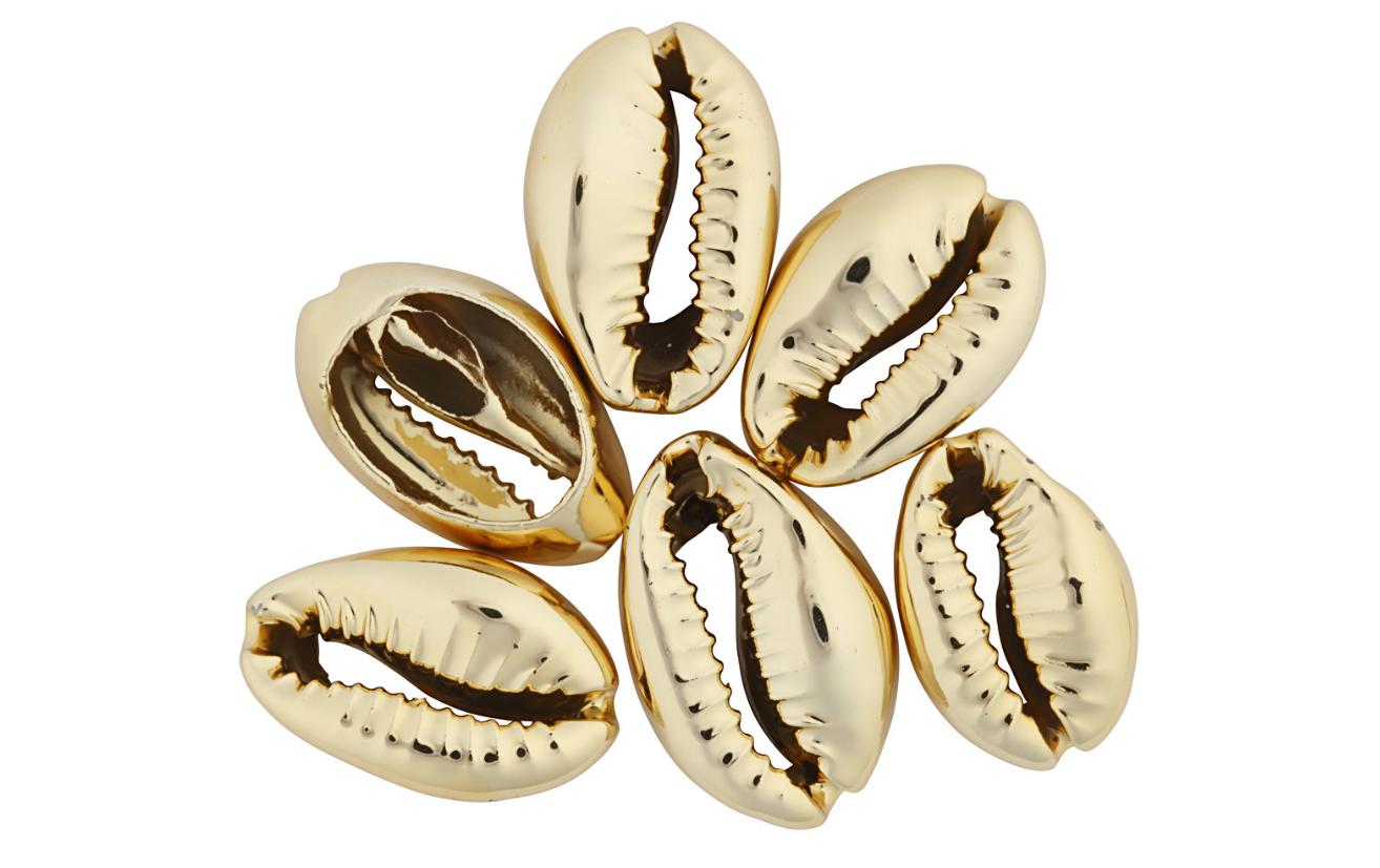 Creativ Company Perlen Muscheln, 20 mm, gold, 6 Stk. Creativ Company Perlen Muscheln, 20 mm, gold, 6 Stk.
