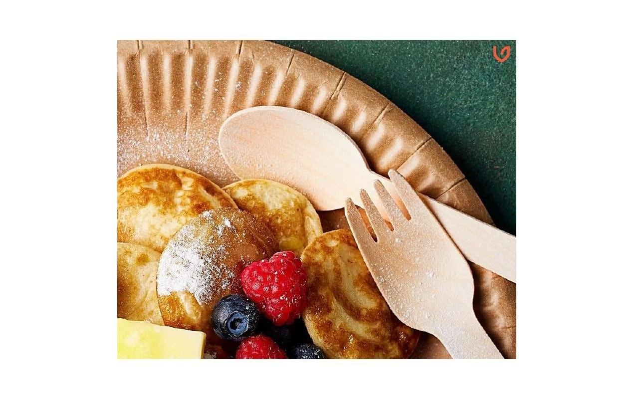 Verive Einweg-Besteckset 4-tlg. 100 Stück Braun