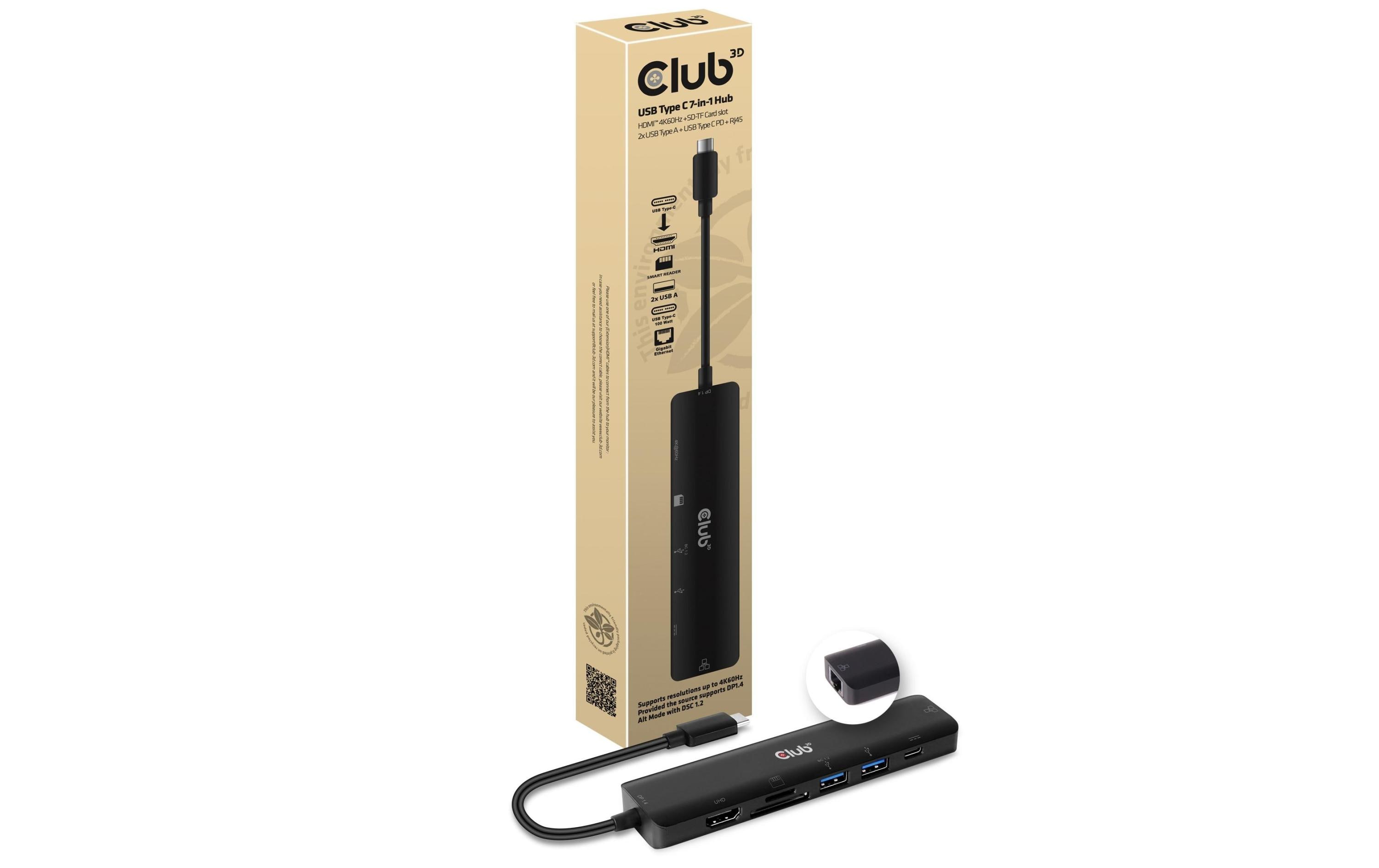 Club 3D Dockingstation CSV-1592 USB Type C 3.2 Gen1 7in1 Hub Club 3D Dockingstation CSV-1592 USB Type C 3.2 Gen1 7in1 Hub
