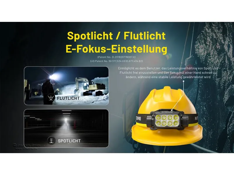 Nitecore Stirnlampe HC75UHE 3000 lm Gelb/Schwarz Nitecore Stirnlampe HC75UHE 3000 lm Gelb/Schwarz