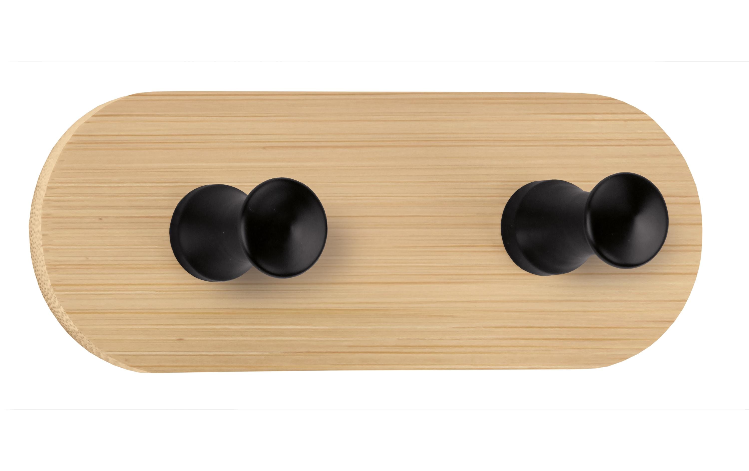 Kleine Wolke Wandgarderobe Bamboo Hook Duo 12 cm x 4.5 cm, Beige