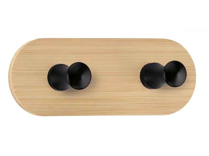 Kleine Wolke Wandgarderobe Bamboo Hook Duo 12 cm x 4.5 cm, Beige