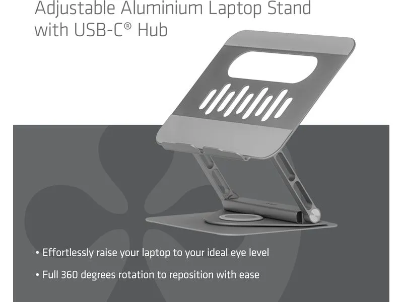 Club 3D Laptop-Ständer CSV-2554 Grau mit Hub 17.3 Club 3D Laptop-Ständer CSV-2554 Grau mit Hub 17.3