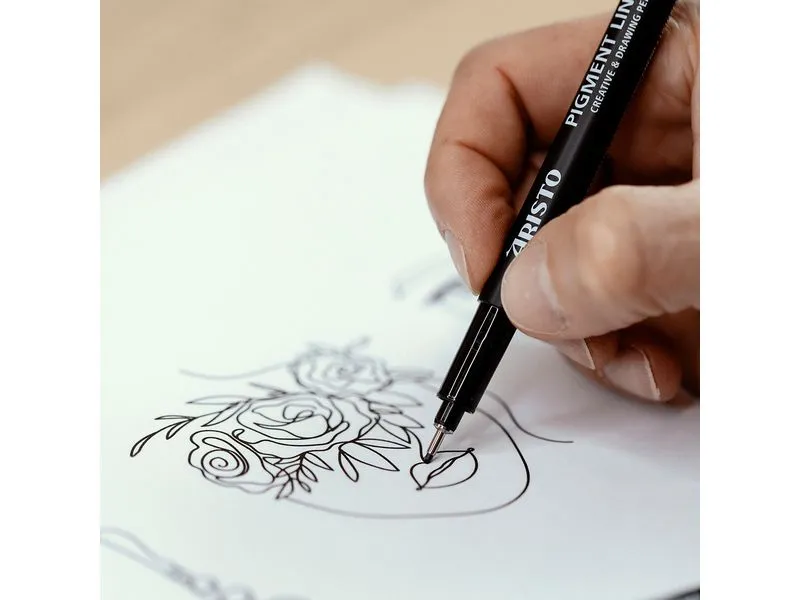 Aristo Pigment Liner 4er-Set schwarz, Stärken 0.1/0.3/0.5/0.7 mm