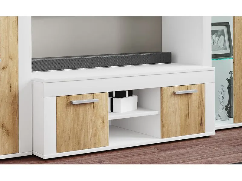 VCM TV-Möbel Usilo L 102 x 45 cm, Weiss/Braun VCM TV-Möbel Usilo L 102 x 45 cm, Weiss/Braun