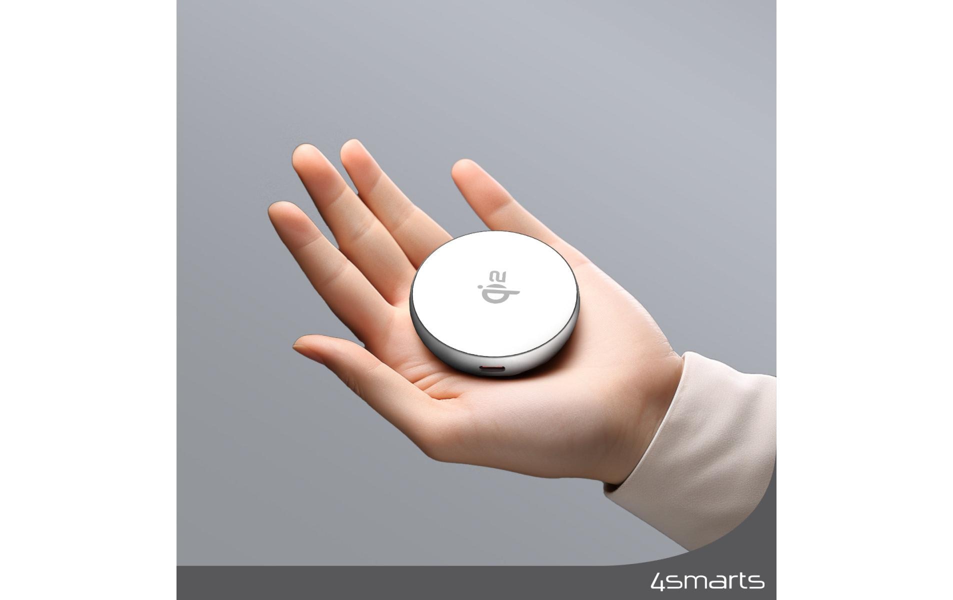 4smarts Wireless Charger Kickstand Qi2 Silber / Weiss
