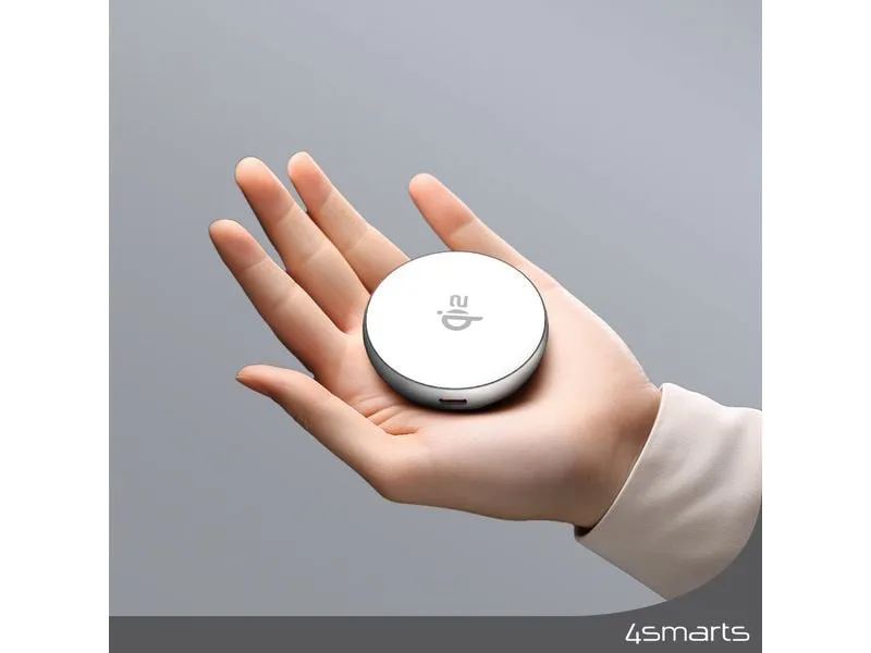 4smarts Wireless Charger Kickstand Qi2 Silber / Weiss 4smarts Wireless Charger Kickstand Qi2 Silber / Weiss