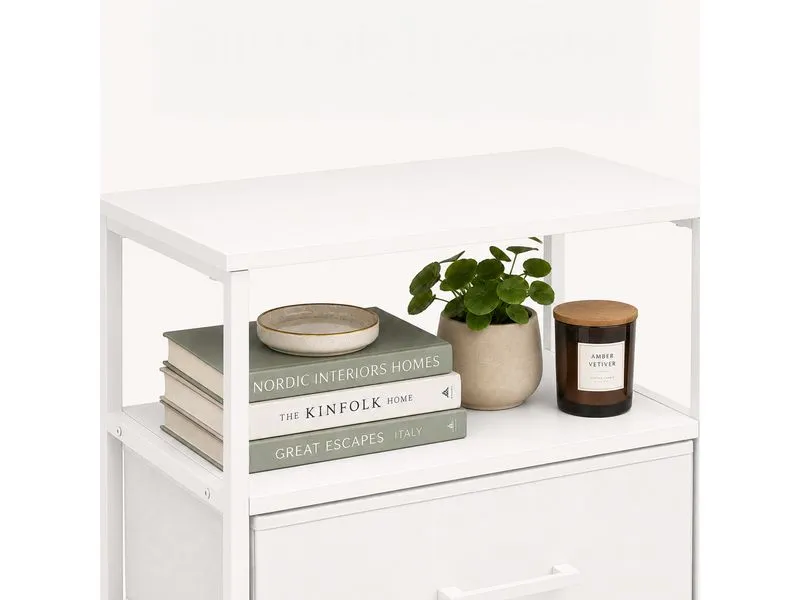 relaxdays Nachttisch 38 x 61 cm, Weiss relaxdays Nachttisch 38 x 61 cm, Weiss
