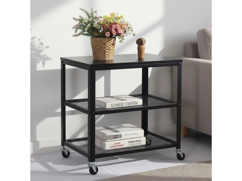 relaxdays Küchenwagen 61 x 60 x 40 cm Schwarz