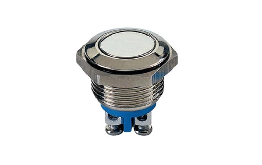 Velleman Drucktaster Edelstahl 19 mm, flach 48 V DC / 2 A Velleman Drucktaster Edelstahl 19 mm, flach 48 V DC / 2 A