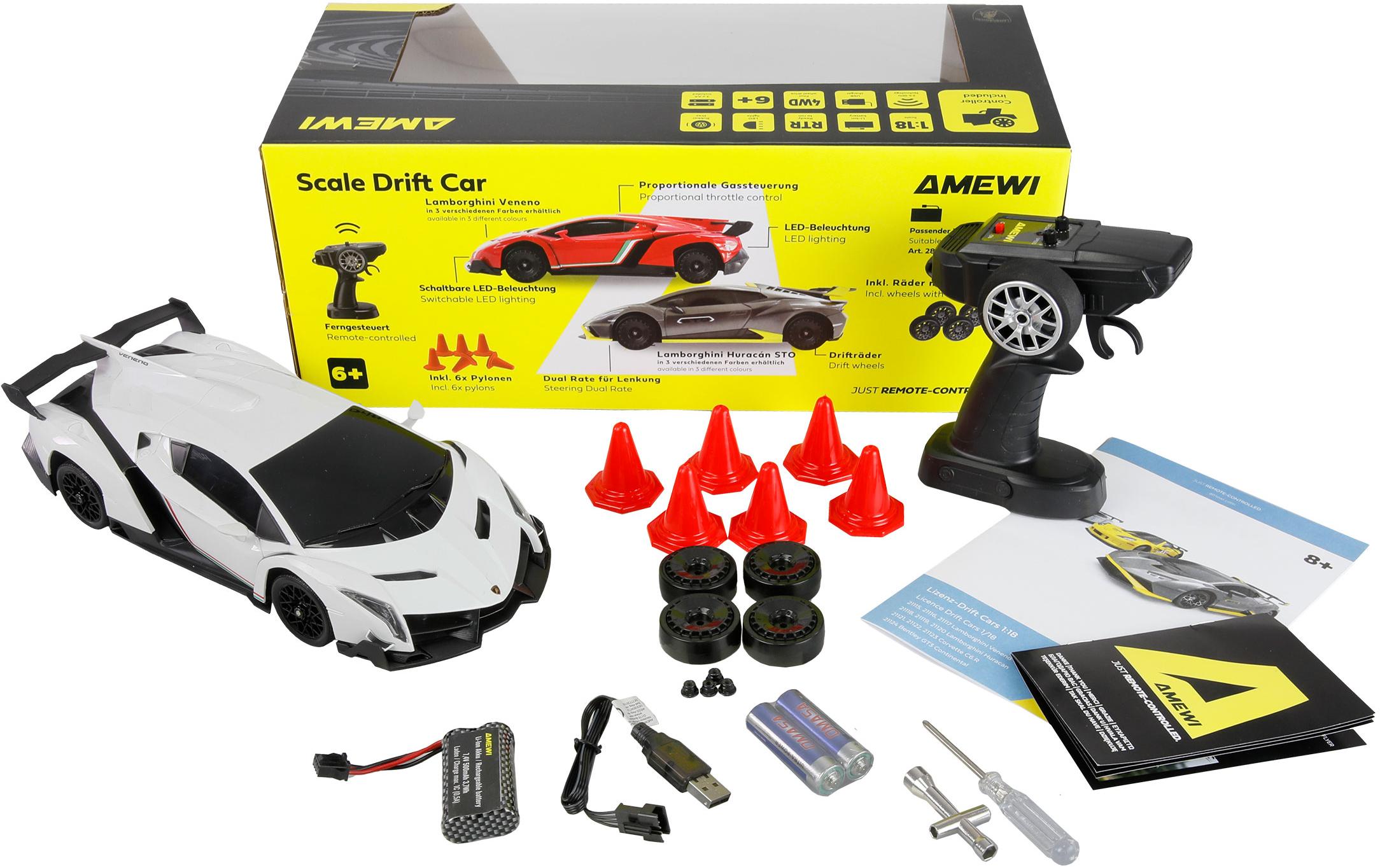 Amewi Drift Lamborghini Veneno 1:18 RTR Weiss