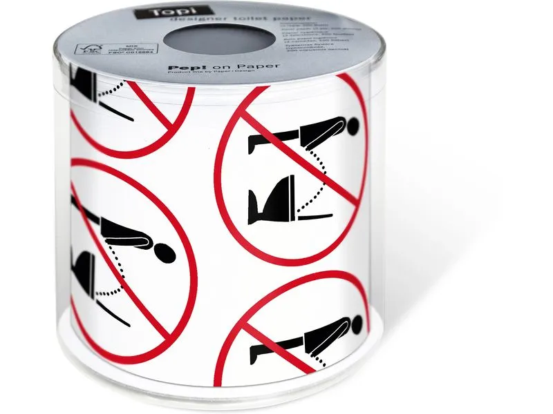 Paper + Design Toilettenpapier Stop it Rollen, 3-lagig, Rot/Schwarz/Weiss
