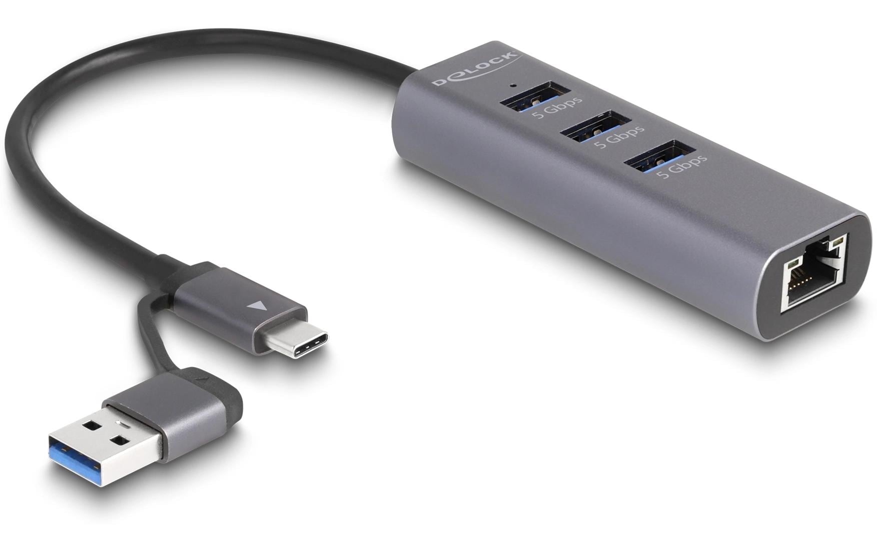 Delock Netzwerk-Adapter 5 Gbps USB Typ-A/USB Typ-C Delock Netzwerk-Adapter 5 Gbps USB Typ-A/USB Typ-C