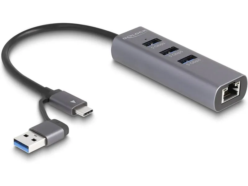 Delock Netzwerk-Adapter 5 Gbps USB Typ-A/USB Typ-C Delock Netzwerk-Adapter 5 Gbps USB Typ-A/USB Typ-C