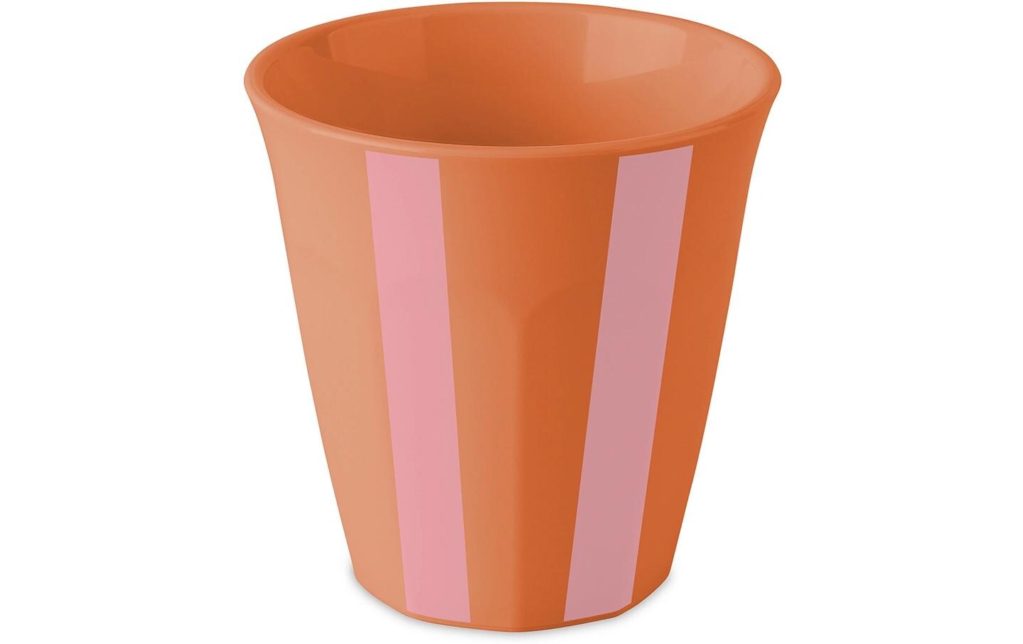 Koziol Trinkbecher Nora M Stripes 300 ml, 1 Stück, Strong Coral