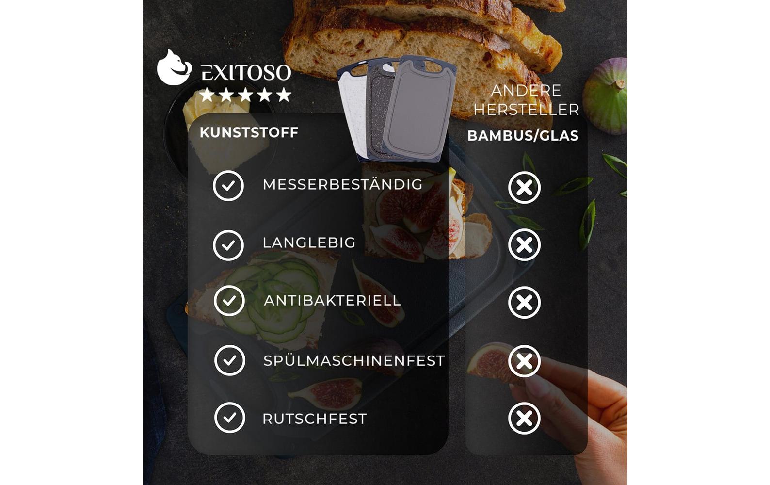 GOURMETmaxx Frühstücksbrettchen 3er-Set 24 cm x 40 cm