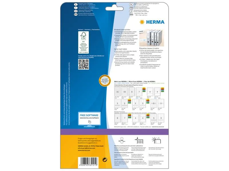 HERMA Rückenschilder 125 Etiketten à 25 Blatt