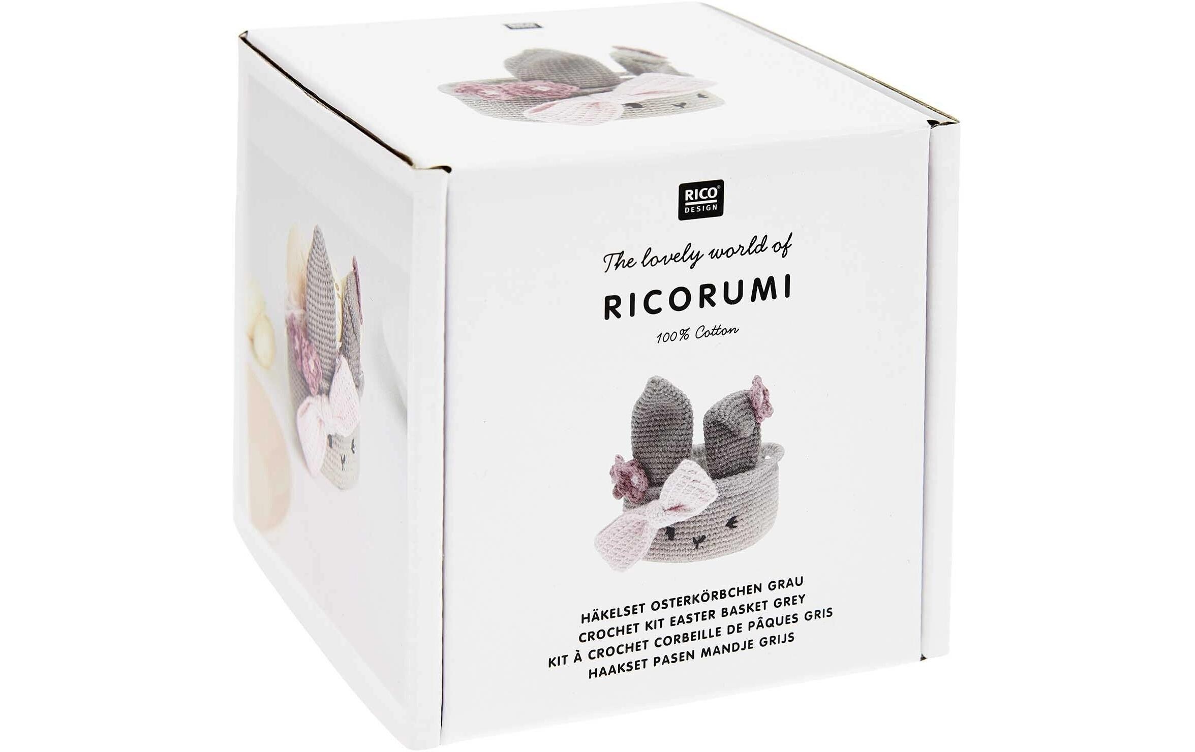 Rico Design Osterbastelset Häkeln Ricorumi Osterkörbchen, Grau