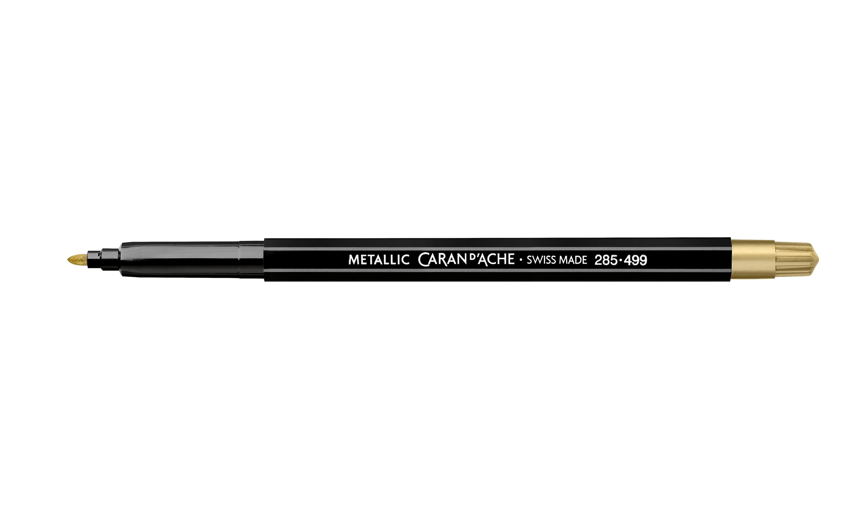 Caran d'Ache Filzstift Fibralo Metallic 1 Stück, Gold