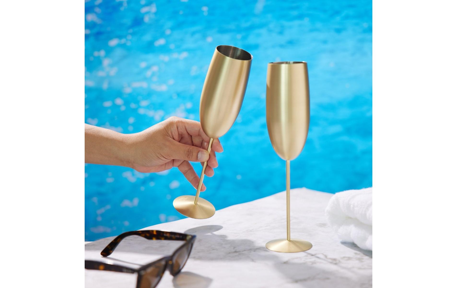 Oak & Steel Sektglas 285 ml, 4 Stück, Gold matt