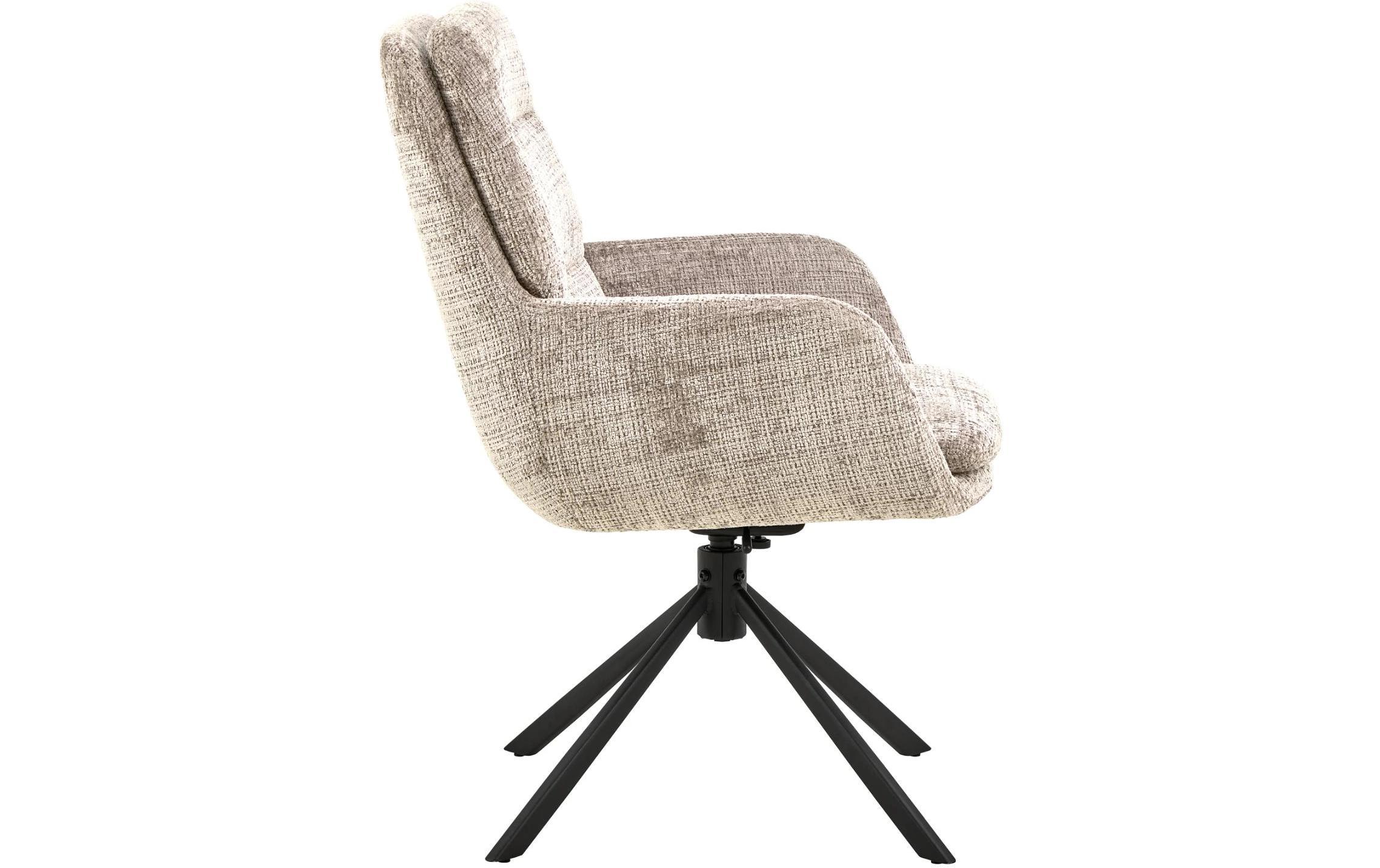 AC Design Stuhl Edgar Beige/Schwarz, 2 Stück