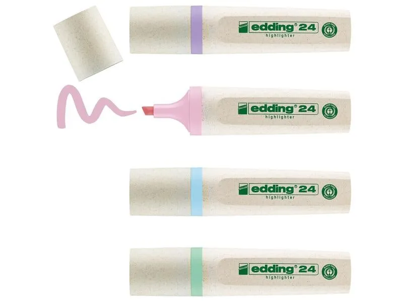edding Textmarker 24 EcoLine Pastell 4 Stück assortiert