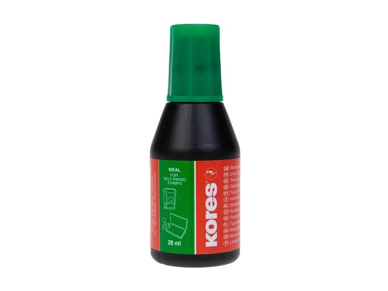 Kores Stempelfarbe 28 ml, Grün