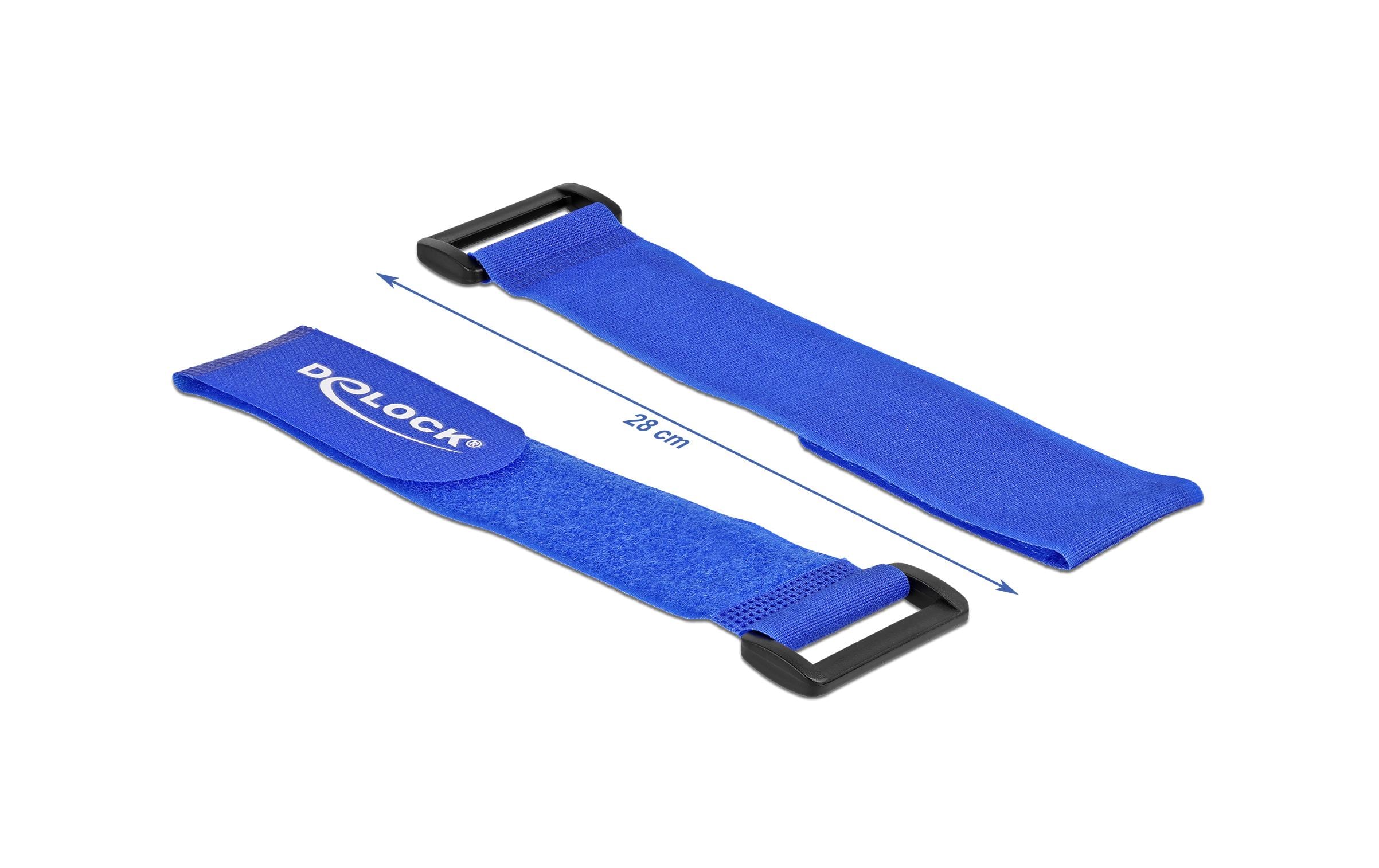 Delock Klettkabelbinder Blau 280 mm x 38 mm 3 Stück