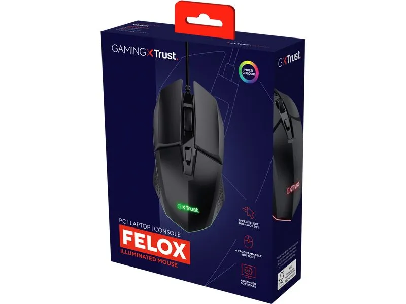 Trust Gaming-Maus GXT109 Felox Schwarz Trust Gaming-Maus GXT109 Felox Schwarz