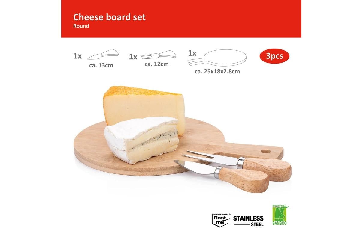 alpina Käsebrett mit Besteck, assortiert Braun