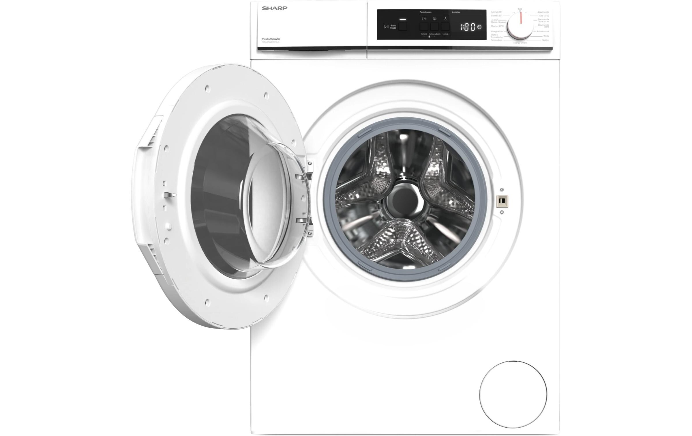 Sharp Waschmaschine ES-NFA014WWNA-CH Links Sharp Waschmaschine ES-NFA014WWNA-CH Links