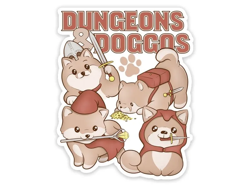Glass Staff Dungeons & Doggos Sticker Mehrfarbig Glass Staff Dungeons & Doggos Sticker Mehrfarbig