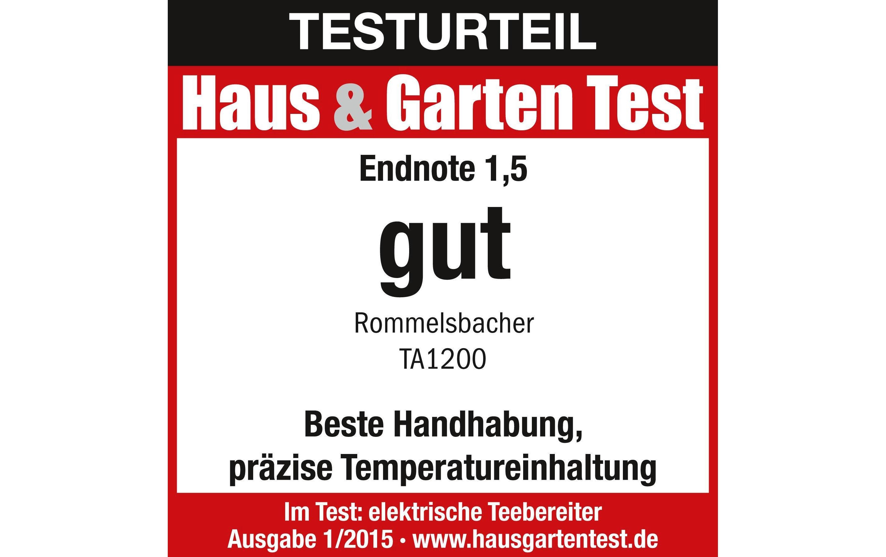 Rommelsbacher Tee- und Wasserkocher TA 1200 Schwarz