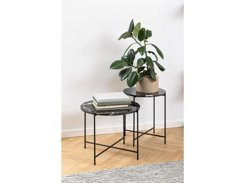 AC Design Couchtisch Avila Schwarz, Ø 42 x 45 cm
