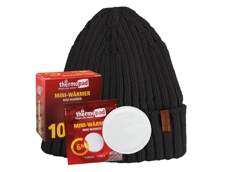 Thermopad multi BEANIE Merino inkl. 10 Miniwärmer - Schwarz Thermopad multi BEANIE Merino inkl. 10 Miniwärmer - Schwarz