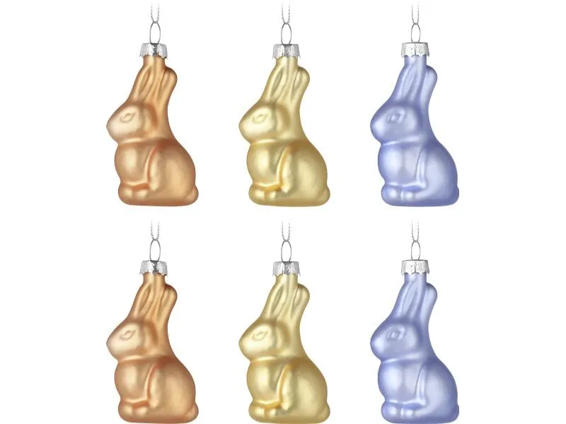 EGLO Aufhänger Hase Fintry 6 Stück, Aprikose, Gelb, Lavendel EGLO Aufhänger Hase Fintry 6 Stück, Aprikose, Gelb, Lavendel