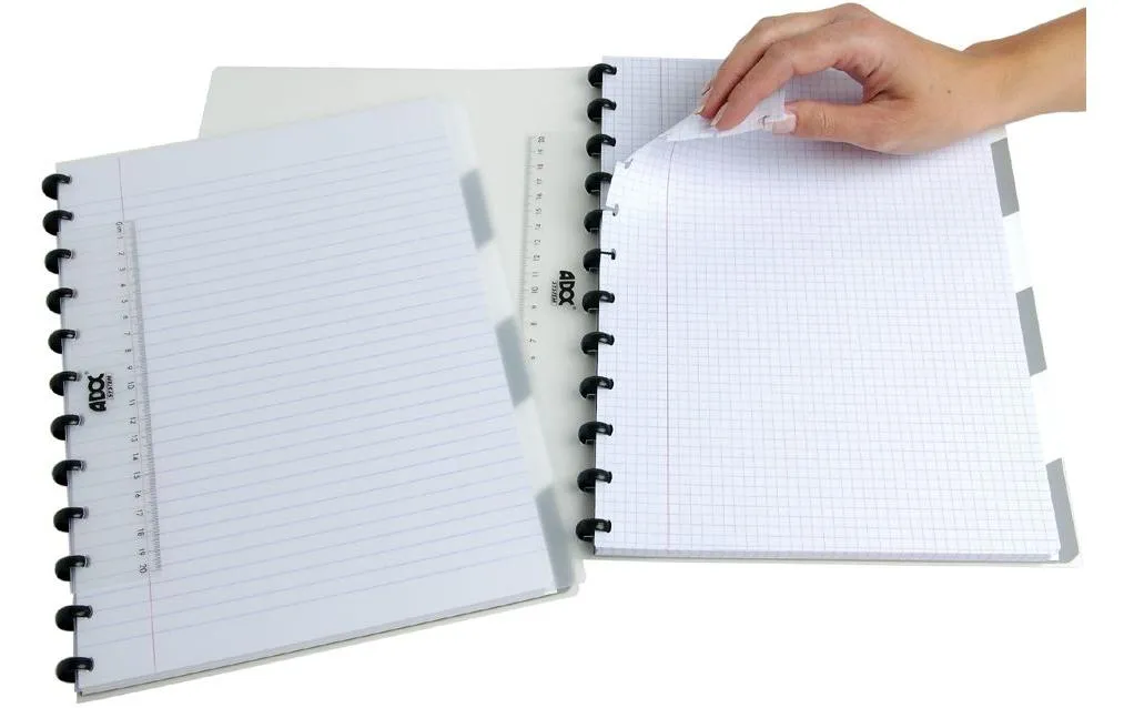 Adoc Notizheft Pap-Ex Black&White mit Register A4, kariert Adoc Notizheft Pap-Ex Black&White mit Register A4, kariert