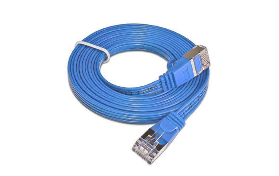 SLIM Slimpatchkabel RJ-45 - RJ-45, Cat 6, STP, 0.75 m, Blau