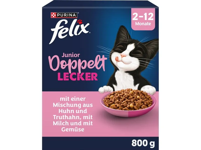 Felix Trockenfutter Doppelt Lecker Junior Geflügel 800 g Felix Trockenfutter Doppelt Lecker Junior Geflügel 800 g